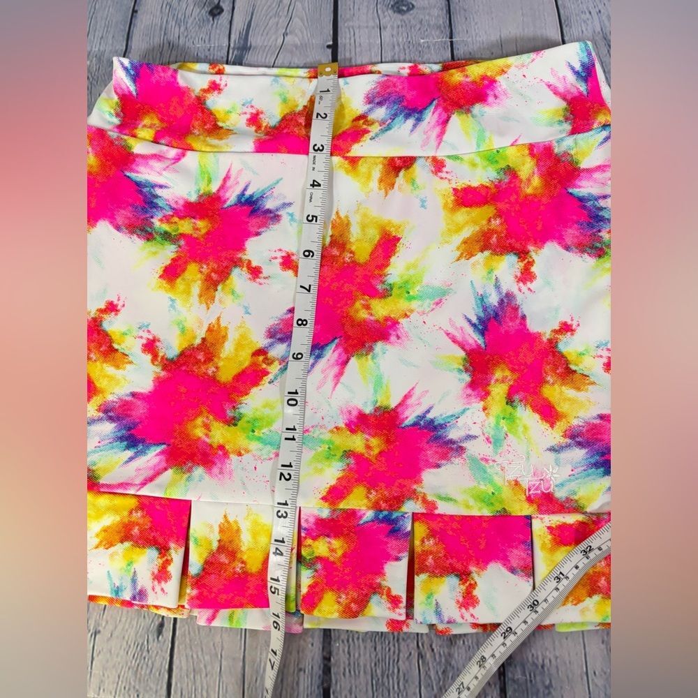 Tzu Tzu Samba Neon Splash Athletic Athleisure Preppy Pleated Sport Golf Skort M - Picture 11 of 11